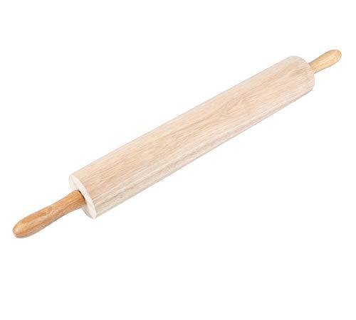 18-Inch Wooden Rolling Pin, Hardwood Dough Roller With Smooth Rollers for Baking Bread, Pastry, Cookies, Pizza, Pie and Fondant - CookCave