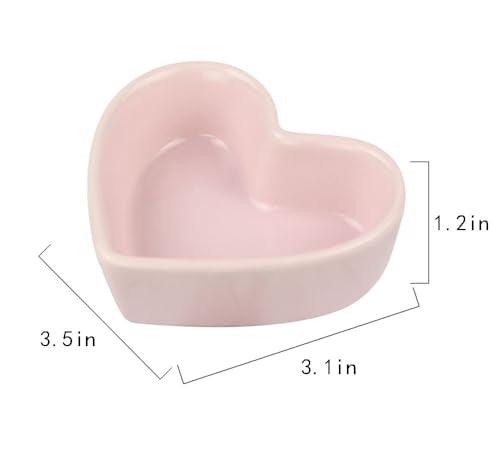 FUYU Colorful Heart Shaped Ceramic Ramekin Bowls Souffle Dishes Pudding Cups Snack Dishes Dipping Bowls - CookCave