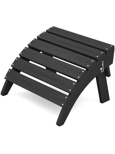 KINGYES Folding Adirondack Ottoman for Adirondack Chair, Black - CookCave