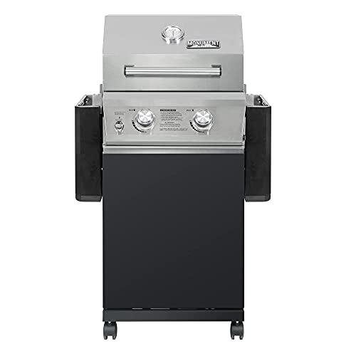Monument Grills 2 Burners Propane Gas Grill Outdoor Cooking Stainless Steel BBQ Grills with LED Controls, Black - CookCave