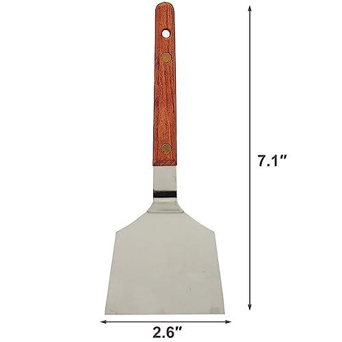 TIKUSAN Okonomiyaki Spatula Turner BBQ Stainless Spatula Wooden Handle Made in Japan (2.6"x7.1") - CookCave