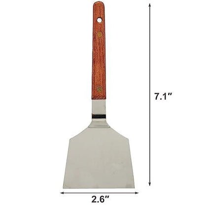 TIKUSAN Okonomiyaki Spatula Turner BBQ Stainless Spatula Wooden Handle Made in Japan (2.6"x7.1") - CookCave