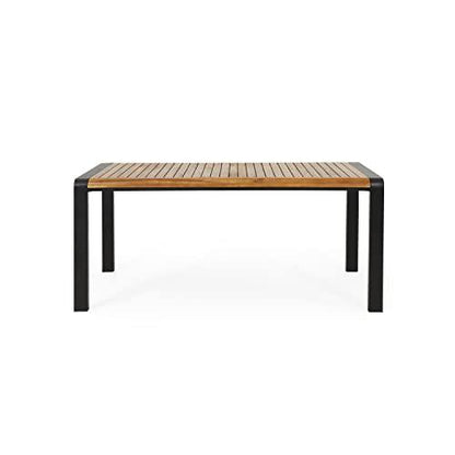 Christopher Knight Home 317024 Holt Dining Table, Teak + Black - CookCave