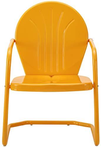 Crosley Furniture CO1001A-TG Griffith Retro Metal Outdoor Chair, Tangerine - CookCave