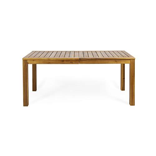 Christopher Knight Home Gloria Outdoor Rustic Acacia Wood Dining Table, Teak - CookCave