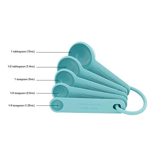 KitchenAid Measuring Spoons, Set Of 5, Aqua Sky - CookCave