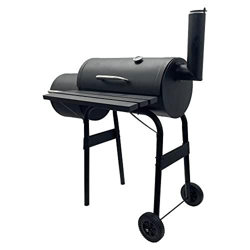 TECHTONGDA Offset Smoker with Cover Outdoor Charcoal Grill Smoker with Side Fire Box for Camping, Backyard Cooking - CookCave