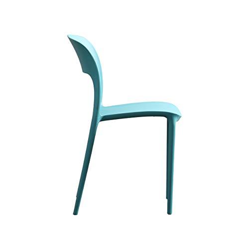 Christopher Knight Home Dean Outdoor Plastic Chairs (Set of 2), Teal - CookCave