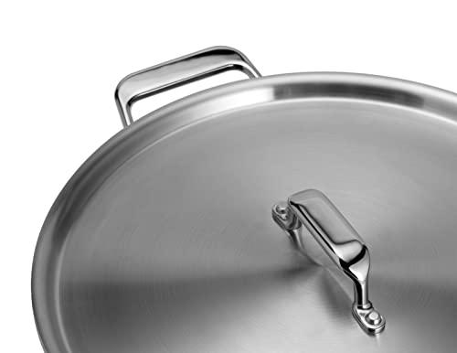 Misen 3 QT Stainless Steel Sauté Pan with Lid - Deep Frying Pan - Large 5-Ply Steel Cooking Pan - CookCave