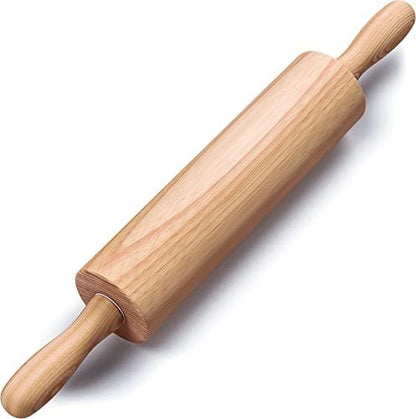 HelferX 17.6 inch Wooden Rolling Pin for Baking - Long Dough Roller for All Baking Needs - CookCave