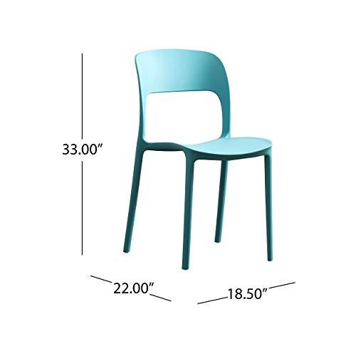 Christopher Knight Home Dean Outdoor Plastic Chairs (Set of 2), Teal - CookCave