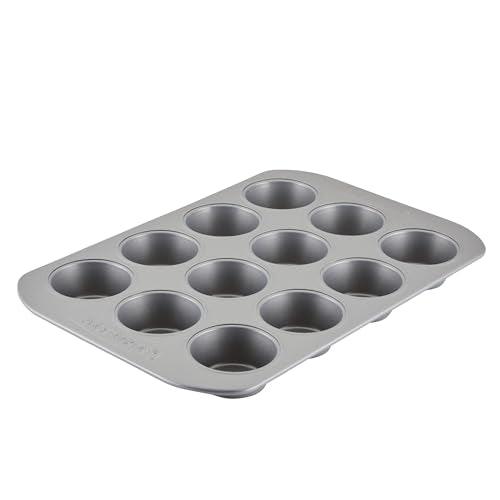 Farberware Nonstick Bakeware 12-Cup Muffin Tin / Nonstick 12-Cup Cupcake Tin - 12 Cup, Gray - CookCave