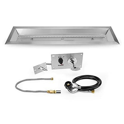 Stanbroil 36 x 6 inch Linear Drop-in Fire Pit Pan with Spark Ignition Kit Propane Gas Version, Rated for up to 65,000 BTU’s - CookCave