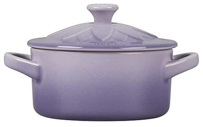 Le Creuset Stoneware Mini Round Cocotte with Flower Lid, 8oz., Provence - CookCave