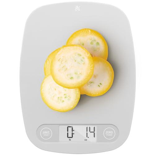 Greater Goods Gray Food Scale - Digital Display Shows Weight in Grams, Ounces, Milliliters, and Pounds | Perfect for Meal Prep, Cooking, and Baking | A Kitchen Necessity Designed in St. Louis - CookCave