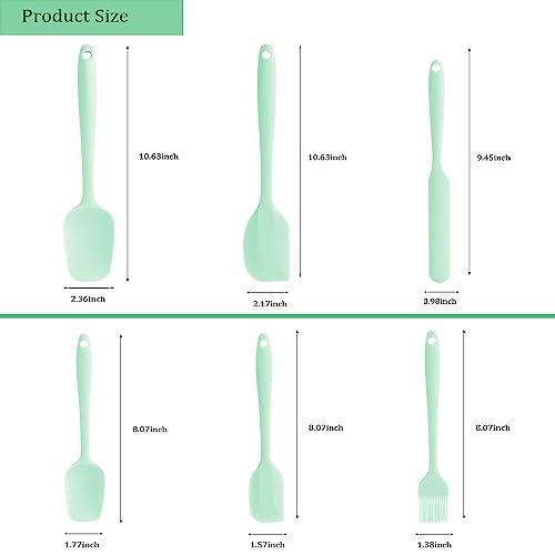 Rebekah Heat Resistant Silicone Spatula Set, Nonstick Premium Rubber Kitchen Utensil for Baking, Cooking, Mixing Tools, BPA Free, Aqua - CookCave