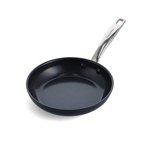 GreenPan Chatham Prime Midnight Hard Anodized Healthy Ceramic Nonstick, 8" Frying Pan Skillet, PFAS-Free, Dishwasher Safe, Oven Safe, Black - CookCave