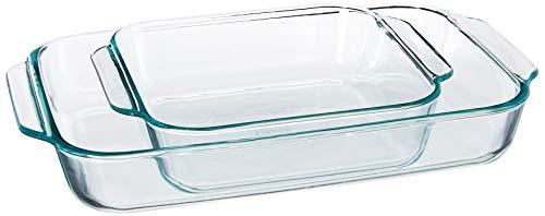 Pyrex 2Piece Basics Value Pack1-Basics 8"/2 dish1-Basics 3 Quart Oblong Bake Dish, 2.2, Clear - CookCave