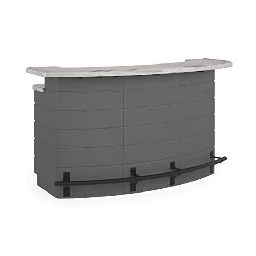 Suncast Backyard Oasis Entertainment Pull-Out Drawers and Shelving Space, Water-Resistant Outdoor Food and Bar Unit, Gray - CookCave