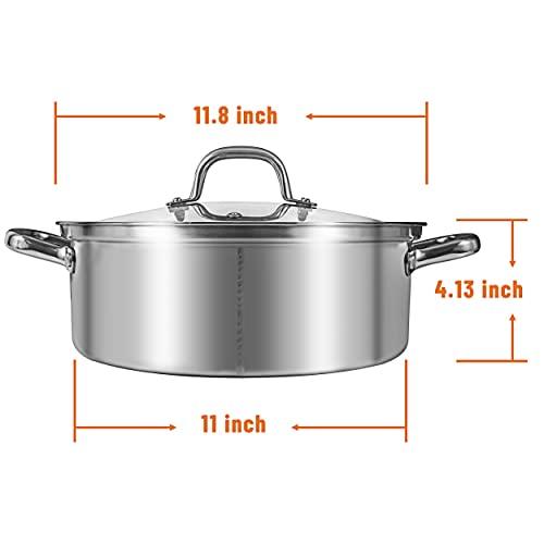 MyLifeUNIT Shabu Shabu Pot, 304 Stainless Steel Hot Pot with Divider, 11.8 Inches Soup Cookware for Induction Cooktop, Gas Stove - CookCave