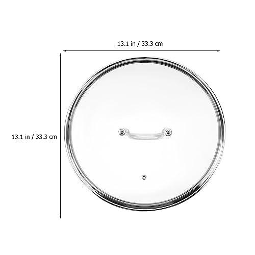 DOITOOL Tempered Glass Lid with Steam Vent Hole, 13 Inch Cookware Glass Replacement Lid, Universal Pot and Pan Lid Replacement Glass Lid for Frying Pan Wok Pot Skillet - CookCave