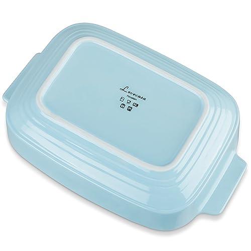 LOVECASA Casserole Dishes for Oven, Ceramic Baking Dishes Set of 3, Rectangular Lasagna Pans Deep with Handles, Oven to Table Baking Pans for Cake, Dessert, Party and Daily Use, Blue Series(9.7"/12.1"/14.4") - CookCave