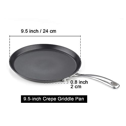 Cooks Standard Nonstick Hard Anodized 9.5-inch 24cm Crepe Griddle Pan, Black - CookCave