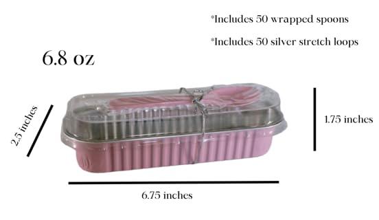 SWEET CHARLOTTE'S BAKESHOP 6” Mini Loaf Pans with Lids (50 Pack) with free digital download Spoons Ties Rectangle Aluminum Foil Baking Pans Tins Containers (Pack Of 50) Individual Disposable Cake - CookCave