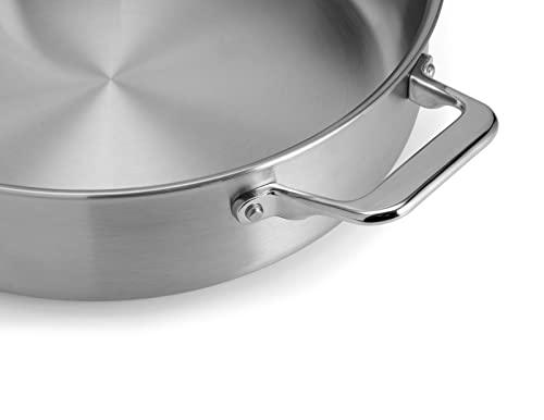 Misen 3 QT Stainless Steel Sauté Pan with Lid - Deep Frying Pan - Large 5-Ply Steel Cooking Pan - CookCave