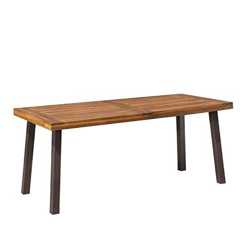 Christopher Knight Home 298192 Spanish Bay Acacia Wood Outdoor Dining Table | Perfect for Patio | with Teak Finis, Brown - CookCave