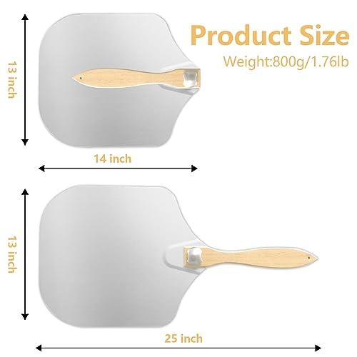 Luvan Aluminum Metal Pizza Peel with Foldable Wooden Handle,12x14 Inch Aluminum Pizza Peel,Pizza Paddle Foldable Pizza Peel Pizza Spatula Paddle Pizza Spatula for Oven,Baking Homemade Pizza Bread - CookCave