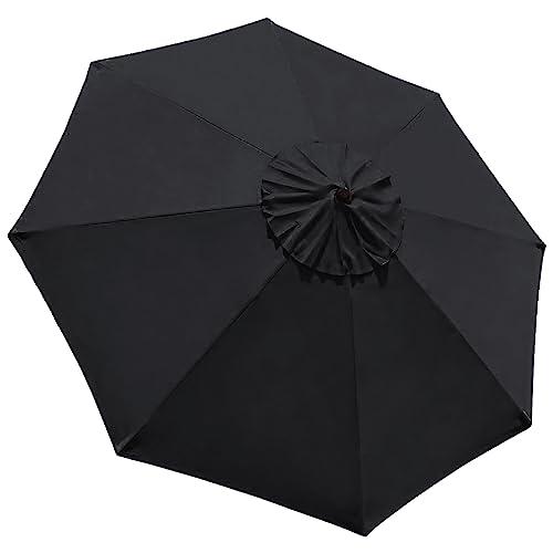 EliteShade 9ft Patio Umbrella Market Table Outdoor Deck Umbrella Replacement Canopy (Black) - CookCave