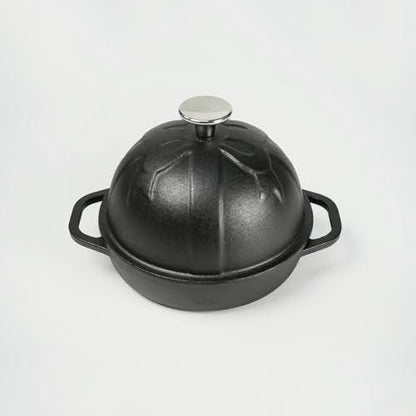 HAWOK Cast Iron Bread Cloche, Dia.6.3inch/16cm, Sourdough Baking Pan Pre-seasoned Black - CookCave