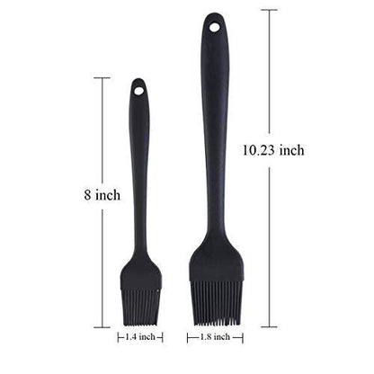 MIFASOO 2 Pack Heat Resistant Silicone Basting Brush,Black Long Handle Pastry Brush for Grilling, Baking, BBQ and Cooking - CookCave