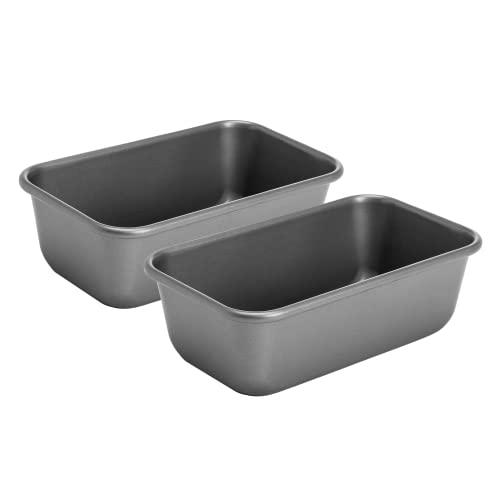 Goodful Nonstick Loaf Pan Set, Heavy Duty Carbon Steel with Quick Release Coating, Made without PFOA, Dishwasher Safe, 2-Pack Bakeware Set, 9-Inch x 5-Inch, Gray - CookCave