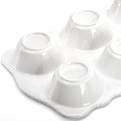 Hiceeden 2 Pack Ceramic Muffin Pans, 6 Cups Non-stick Muffin Tin Cupcake Baking Pans with Handles for Muffin Cakes, Egg Tarts, Mousse, Pot Pie, Jelly - CookCave