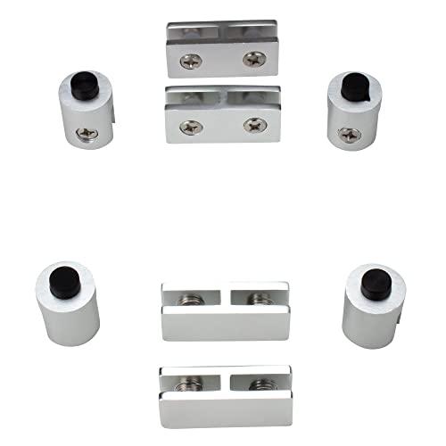 Celestial DIY Wind Guard Center Connectors Hardware, Tempered Glass Connector Kit, 4 Straight Connectors and 4 Feet, Aluminum, for Custom Sized Wind Guard on Outdoor Gas Fire Pits - CookCave