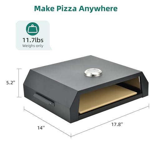 YITAHOME Pizza Oven for Grill, Grill Top Pizza Oven with Pizza Peel & Pizza Cutter, Portable Outdoor Pizza Maker with Thermometer for Charcoal Grill, Gas Grill, Propane Grill - CookCave