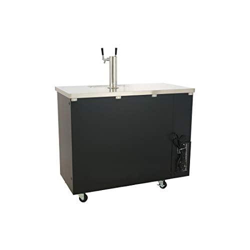 PEAKCOLD 2 Door Commercial Beer Dispenser - Double Tap Keg Cooler - Kegerator; 48" W - CookCave