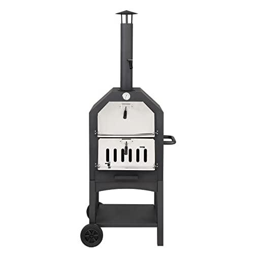 VINGLI Outdoor Pizza Oven Wood Fried with Pizza Stone, Pizza Peel, Grill Rack for Backyard and Camping - CookCave