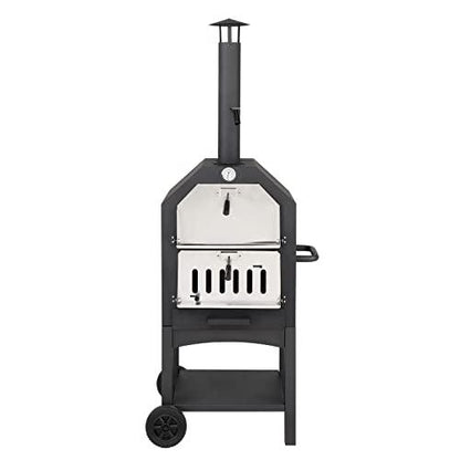 VINGLI Outdoor Pizza Oven Wood Fried with Pizza Stone, Pizza Peel, Grill Rack for Backyard and Camping - CookCave