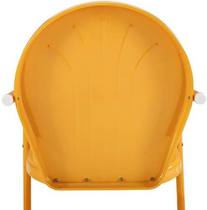 Crosley Furniture CO1001A-TG Griffith Retro Metal Outdoor Chair, Tangerine - CookCave