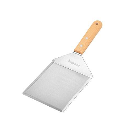 Skyflame Stainless Steel Griddle Spatula - Griddle Accessories 6 x 5 in Hamburger Turner Scraper with Cutting Edge, Great for Pancake Flipper, BBQ Grill and Flat Top Griddle (1) - CookCave