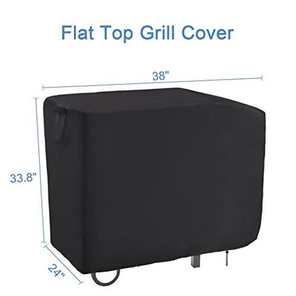 Guisong Flat Top Grill Cover for Royal Gourmet 2 Burner Griddle, 38 Inches Waterproof Cover for Outdoor Griddle/Propane Griddle/Gas Griddle/Flat Grill-38 x 24 x 33.8 Inch - CookCave