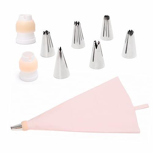 commonly tools for cake decoration,Decorating Tips Pastry Tips Piping bags and tips Settings Decorating Tips Icing Piping Nozzles Upgraded TPU silicone piping bag cakes cupcakes huazui10pc - CookCave