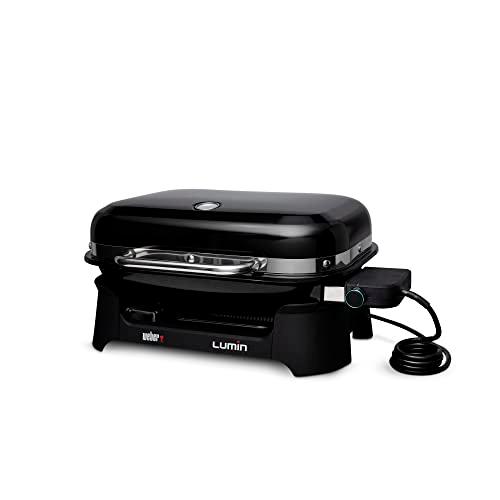 Weber Lumin Outdoor Electric Barbecue Grill, Black - Great Small Spaces such as Patios, Balconies, and Decks, Portable and Convenient - CookCave