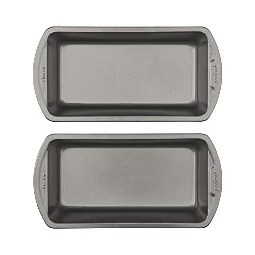 GoodCook Set of 2 Medium 8" x 4" Nonstick Steel Bread Loaf Pans, Gray (4244) - CookCave