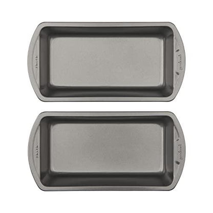 GoodCook Set of 2 Medium 8" x 4" Nonstick Steel Bread Loaf Pans, Gray (4244) - CookCave