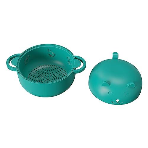 2000ML/68OZ Microwave Ramen Bowl，Noodle Bowl, Steamer for Cooking Food and Vegetables with Handle, Lid, Removable Strainer. Multifunctional bowl for Cooking, Rinse, Storage.(green) - CookCave