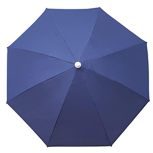AMMSUN 6FT Portable Picnic Outdoor Canopy Sunshade Beach Umbrella with Tilt Function, Small Patio Umbrella - UPF 50+ protection Beach Chair Umbrella 6' Blue - CookCave